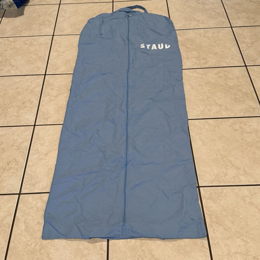 Staud Garment Bag Logo Designer Gown Storage Travel Empty Light Blue 60 x 23 in
